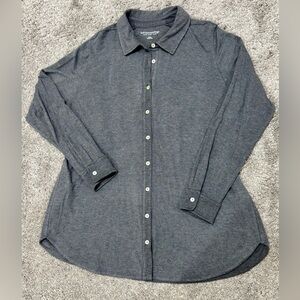 Soft Surroundings "The Cloud Shirt" Knit Button-Up- Gray- Size Large